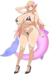 1girls akazuan_19 breasts character_request copyright_request female female_focus large_breasts light-skinned_female light_skin looking_at_viewer thick_thighs thighs white_background wide_hips