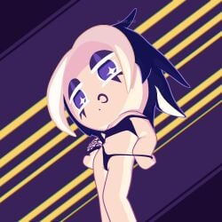 3d 3d_(artwork) 3d_model accurate_art_style armlet armlets black_lemonade_cookie bra cameltoe cookie_run cookie_run_kingdom fishnet_armwear fishnet_clothing fishnets hand_on_hip looking_at_viewer low-angle_view makeup mole mole_under_mouth off_shoulder seductive seductive_look soff_doll tagme thong thong_pull zxxxarts