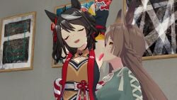 2girls armpit_fetish armpit_licking armpits bakushin_o_armpit_gif_(meme) garry's_mod horny_female kitasan_black_(umamusume) no_men satono_diamond_(umamusume) tomori_(artist) umamusume yuri