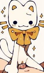 1girls 2d :3 ai_assisted ai_generated animation_meme_community anthro anthro_female blush bowtie cat_ears cum cute feline female furry furry_female grinding grinding_on_penis human_on_anthro poeypepto pov pussyjob solo_female tiktok youtube