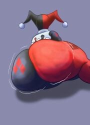 1girls ass ass_focus batman_(series) behind_view big_ass big_butt bodysuit butt_focus clothed clothed_female clothing clown clown_girl dc dc_comics female female_focus harley_quinn harley_quinn_(classic) huge_ass huge_butt jester jester_girl jester_hat jester_outfit large_ass large_butt massive_ass massive_butt rear_view skin_tight solo solo_female solo_focus superbone