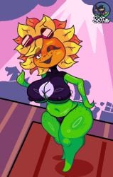 1girls anthro anthrofied big_breasts breasts electronic_arts female flora_fauna plant plant_girl plant_humanoid plants_vs._zombies plants_vs_zombies popcap_games sethojunk solar_flare_(pvz) sunflower_(pvz)