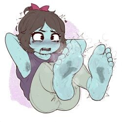 ai_generated armpit_hair feet_fetish zombie zombie_girl