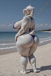 10_seconds 10s ai_generated ai_video animated anthro ass_focus back_view bbw beach big_ass big_breasts bikini bouncing_ass bouncing_breasts deltarune fat_ass female female_only from_behind furry furry_female furry_only goat_girl mature mature_anthro mature_female outdoors outside purple_bikini solo squatting tagme toriel twerk twerking undertale video vlrgromns white_fur
