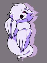 1girls androgynous blank_background boobs breasts clothed female female_only ghost ghost_girl haxxar heart_symbol oc original_character pink_eyes shadow tagme tagme_(character) thighs white_body