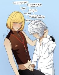 death_note gay handjob mello mihael_keehl nate_river near sitting_on_lap yaoi