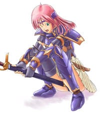 1girls 2008 armor artist_request blue_eyes crotch_rub digital_media_(artwork) female female_only final_fantasy final_fantasy_five final_fantasy_v green_eyes headwear human knight lenna_charlotte_tycoon light-skinned_female light_skin lowres masturbating_with_weapon masturbation pink_hair solo sword thighhighs weapon