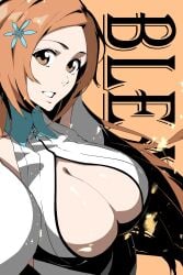 1girls about_to_burst barely_contained barely_contained_breasts barely_fits big_breasts bleach bleach:_sennen_kessen-hen breasts breasts_too_big brown_eyes bursting_breasts cleavage cleavage_cutout clothing_cutout detached_sleeves female female_focus female_only hair_ornament imminent_wardrobe_malfunction inoue_orihime large_breasts long_hair orange_hair straining_clothing tagme tight_clothes tight_clothing tight_fit too_tight undersized_clothes undersized_clothing