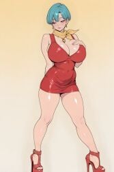 1girls bandana blue_eyes blue_eyes_female bulma bulma_(dragon_ball) bulma_briefs cameltoe cleavage collar curvy dragon_ball dragon_ball_super dragon_ball_z erect_nipples female high_heels huge_areolae huge_ass huge_breasts inkheart0713 puffy_nipples short_hair short_hair_female thick_lips voluptuous wide_hips