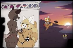 age_difference aggressive_retsuko aggretsuko anthro_female anthro_male areola areolae ass beach belly big_ass big_breasts big_butt big_thighs bikini bikini_bottom bikini_top bottle breasts bulge daughter drink estebon89 furry furry_female furry_male grabbing_breasts haida huge_ass huge_breasts huge_butt huge_thighs large_ass large_breasts large_butt large_thighs mature_female milf mother older_female_and_younger_male parent retsuko retsuko's_mother sanrio slightly_chubby slightly_chubby_female sunset swimsuit swimwear tagme tail thighs touching_breast