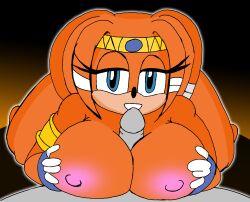 absurd_res anon anthro ass big_butt breast_play breasts duo female first_person_view hi_res humanoid looking_at_viewer male male/female metateen nude sega sex sonic_(series) sonic_adventure sonic_the_hedgehog_(series) tikal_the_echidna titjob