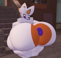 fat_ass femboy five_nights_at_frickbears lolbit_(fnaf) lolbit_(frickbears) male_focus male_only purple_anus roblox roblox_studio white_fur