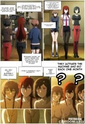 ai_generated amane_suzuha anime anime_style caption caption_box captioned clothes_disappearing clothes_down clothes_removed comic comic_page comics covering covering_crotch covering_self embarrassed embarrassed_female embarrassed_nude_exposure embarrassed_nude_female enf humiliated humiliating humiliation humiliation_fetish makise_kurisu ruka sequence shocked shocked_expression shocked_eyes steins;gate story story_at_source story_in_picture text text_box text_bubble urushibara_ruka words