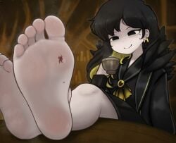 binah cunlel feet foot_fetish giantess holding_tea_cup library_of_ruina project_moon