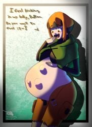 brown_eyes excited excited_female female fetal_movement gardenia_(pokemon) ginger_hair gym_leader holding_belly kicking_(pregnancy) pokemon pregnant pregnant_belly pregnant_female