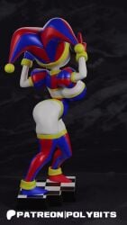 3d 3d_animation animated arms_up ass black_hair bodysuit breasts cleavage gloves jester jester_hat large_breasts multicolored_eyes peace_sign polybits pomni_(the_amazing_digital_circus) short_hair sideboob slim_waist smile spinning stockings tagme the_amazing_digital_circus thick_thighs video voluptuous wide_hips