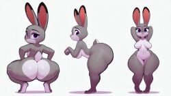 ai_generated animated anthro ass bedroom_eyes bent_over big_breasts big_butt breasts countershading crouching curvy_figure digital_media_(artwork) dipstick_ears disney ear_markings eyelashes facial_markings featureless_breasts featureless_crotch feet female female_anthro front_view fur grey_body grey_fur grey_tail half-closed_eyes hands_behind_head head_markings huge_butt huge_hips huge_thighs judy_hopps lagomorph leporid long_ears looking_at_viewer looking_back looking_back_at_viewer mammal markings monotone_breasts multicolored_body multicolored_ears multicolored_fur multiple_poses narrowed_eyes navel nude nude_anthro nude_female pink_nose pose presenting presenting_hindquarters purple_eyes rabbit rear_view seductive short_playtime short_stack short_tail side_boob side_view simple_background smile solo standing tagme tail thick_thighs twerking two_tone_body two_tone_fur video wan2.2 white_background white_body white_breasts white_countershading white_fur wide_hipped_anthro wide_hipped_female wide_hips zootopia