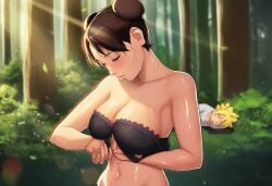 1boy1girl adjusting_bra adjusting_clothes adult_and_teenager after_sex age_difference ai_generated big_breasts blonde_hair boruto:_naruto_next_generations bra breasts brown_eyes brown_hair curvaceous dressing dressing_up duo_focus exhausted forest lingerie lying_on_ground male/female mature mature_female milf naruto:_the_last naruto_(series) naruto_shippuden nature older_female_and_younger_male outdoor_sex outdoors putting_clothes_on sex short_hair straight sweat tenten tired tree untied_bra upper_body uzumaki_boruto voluptuous whisker_markings