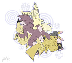 2007 anthro celestial color fur furry furry_only interspecies male male_only multiple_males nintendo no_humans nude penis pikachu pokemon yaoi