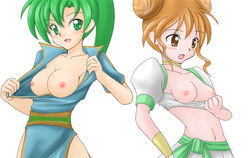 2girls blush breasts fire_emblem fire_emblem:_the_binding_blade fire_emblem:_the_blazing_blade larum_(fire_emblem) lyn_(fire_emblem) lyndis_(fire_emblem) multiple_girls takappe