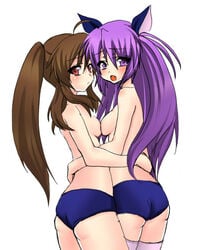 breast_press breasts buruma little_busters! masayu natsume_rin original sasami_sasasegawa sasasegawa_sasami symmetrical_docking thighhighs topless