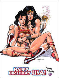 00s 2000 2000s 4th_of_july american_flag dc_comics donna_troy female female_only holidays multiple_girls straight_hair tcatt wonder_girl wonder_woman wonder_woman_(series) yuri