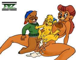 2006 anthro bear bow clothing cub cum disney fbz female fur furry kit_cloudkicker male mammal molly_cunningham nipples rebecca_cunningham straight talespin threesome young