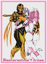 2girls arcee arcee_(g1) ass beast_wars big_breasts blackarachnia female female_only lesbian looking_at_viewer multiple_girls robot robot_girl smile tagme transformers transformers:_beast_wars unknown_artist yuri