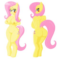 absurd_res anthro ass big_breasts blush breasts equid equine female fluttershy_(mlp) friendship_is_magic furry hi_res mammal my_little_pony nude pterippus pussy steelph straight_hair wings