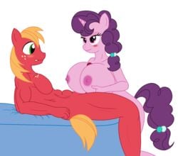 anthro big_breasts big_macintosh_(mlp) blush breasts equid female friendship_is_magic furry hi_res horn male mammal muscular muscular_male my_little_pony paizuri penis sex steelph straight sugar_belle_(mlp) titjob unicorn