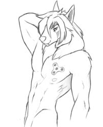 canid canine canis fidget_spinner free_art freebies invalid_tag jakethegoat looking_at_viewer male_only mammal muscular nude sketch smile wolf