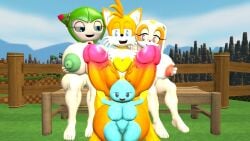 1boy 3d 3d_(artwork) 3girls alien alien_girl alien_humanoid anthro barefoot big_breasts breasts canine chao_(sonic) cheese_the_chao completely_nude completely_nude_female cosmo_the_seedrian cream_the_rabbit diphallia diphallism female fox full_body furry happy huge_balls huge_cock humanoid hyper hyper_balls hyper_genitalia hyper_penis lagomorph male miles_prower multi_penis naked naked_female nipples novaparadox1337 nude nude_female penis plant plant_girl plant_humanoid rabbit rabbit_ears seedrian sega sfm sitting sonic_(series) sonic_the_hedgehog_(series) sonic_x source_filmmaker tagme tails tails_the_fox thick_thighs wide_hips