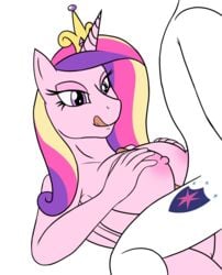 anthro big_breasts breasts equid female friendship_is_magic furry hi_res male mammal my_little_pony paizuri penis princess_cadance_(mlp) sex shining_armor_(mlp) steelph straight titjob