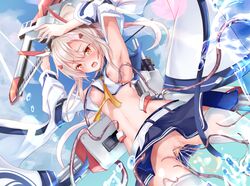 ayanami_(azur_lane) azur_lane breasts censored mataro_(pixiv2767285) no_panties partially_clothed pussy pussy_juice small_breasts tagme tentacle tentacles