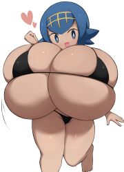 1girls 2024 aged_up alternate_breast_size bikini blue_eyes blue_hair breasts female game_freak hi_res huge_breasts hyper_breasts jaga334 lana_(pokemon) light-skinned_female light_skin massive_breasts nintendo pokemon pokemon_sm short_hair shortstack