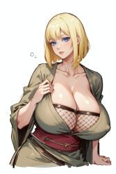 1girls ai_generated big_breasts blonde_hair blue_eyes blunt_bangs cleavage clothing dtz_(artist) female female_only hourglass_figure huge_breasts kimono kunoichi large_breasts long_hair looking_at_viewer mature mature_female mature_woman nai_diffusion naruto naruto_(series) naruto_shippuden ninja no_bra oppai pinup plump presenting presenting_breasts sagging_breasts samui solo solo_focus stable_diffusion upper_body voluptuous voluptuous_female