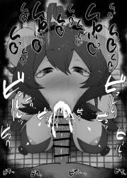 1boy :>= ahoge bar_censor bat_brooch black_pasties blush breastless_clothes breasts censored corset cross cross_facial_mark cross_pasties erection facial_mark fellatio female fold-over_gloves forward_facing_horns greyscale hiiragi_utena horns kurotama large_breasts long_hair looking_at_viewer lowleg lowleg_pants magia_baiser mahou_shoujo_ni_akogarete monochrome nose_blush open_mouth oral pants pasties penis pointless_censoring pov pov_crotch purple_corset purple_pasties saliva showgirl_skirt solo_focus sound_effects star_pasties straight sweat symbol-shaped_pupils tile_floor tiles toilet toilet_stall vacuum_blowjob vacuum_fellatio vacuum_suck white_shrug yellow_horns