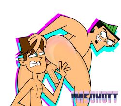 2boys anus ass blue_eyes cody_(tdi) duncan_(tdi) forced forced_rimming gay imminent_rimming imminent_sex male_only nude nude_male tooth_gap total_drama_island worried