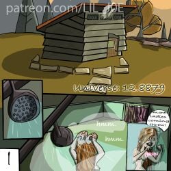 1girls breasts comic comic_page english_text female female_only heather_(tdi) lil_joe nipples nude nude_female page_1 sevillaj5 shower showering solo tagme total_drama_(series) total_drama_island