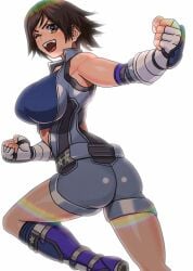 1girls akisu_k asian_female big_ass big_breasts female female_only fully_clothed kazama_asuka light-skinned_female namco overflowing_breasts solo tekken tekken_8 thick_thighs tomboy