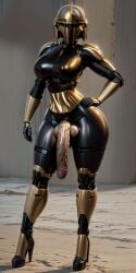 1futa absurd_res ai_generated armor armored_boots bigoreo bodysuit circumcised circumcision_scar dick dickgirl futa_only futanari helmet huge_cock large_breasts penis sci-fi solo solo_futa stable_diffusion veiny_penis