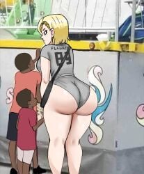 1girl 1girls 2boys 2boys1girl android_18 ass ass_focus big_ass big_butt blonde blonde_female blonde_hair blonde_hair_female blue_eyes blue_eyes_female dark-skinned_male dark_skin dragon_ball dragon_ball_super dragon_ball_z earring earrings eyelashes family fat_ass female gtsn17 huge_ass huge_butt interracial large_ass large_butt light-skinned_female light_skin male milf mother mother_and_son pawg thick thick_ass thick_butt thick_hips thick_legs thick_thighs water_park waterpark wide_ass wide_hips woman younger_male