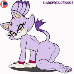 animated anthro blaze_the_cat blush darkprincess04 feline female female_focus fur furry furry_only hi_res looking_at_viewer naked nude presenting presenting_pussy purple_fur pussy sega short_playtime solo solo_female solo_focus sonic_(series) tail