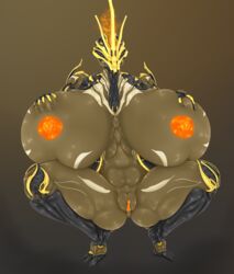 big_ass big_breasts ember_(warframe) ember_prime huge_breasts palafender prime_warframe simple_background warframe