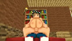 1boy 1boy1girl 1girls 3d anal anal_sex animated anus bed bedroom big_ass big_breasts cerena_(mega12) human larger_female luiz mega12 mine-imator minecraft nude riding sex size_difference smaller_male sound straight tagme video