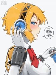 aigis_(persona) alterkyon android animated annoyed_expression body_modification ear_fuck embedded_penetrable_sex_toy english_text female fleshlight no_sound offering onahole pace_r18 persona persona_3 presenting robot_girl tagme text unusual_anatomy video