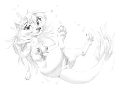 absurd_res after_surgery breasts female genitals hi_res hybrid inner_labia long_inner_labia mammal monochrome multi_breast mustelid otter pawpads sejha_(character) solo trans_(lore) trans_woman_(lore) trashtikko vulva