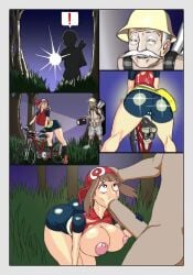 1boy 1girls 2d 2d_(artwork) 2d_animation animated anythinggoes ass blowjob breasts brown_hair clothed clothed_female clothed_male clothed_sex clothing completely_nude facial_hair fellatio female huge_breasts huge_cock male male/female may_(pokemon) medium_hair no_sound nude nude_male old old_man older older_male_and_younger_female older_man_and_younger_girl open_mouth oral oral_sex penis penis_grab pokemon sex short_hair shorter_than_10_seconds vertical_video video white_hair