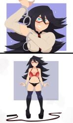 boobs_out bra breasts heels heels_fetish humiliated humiliation humiliation_fetish midnight_(my_hero_academia) panties