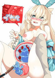 ahe_gao alice_(grimms_notes) alice_in_wonderland alice_liddell_(cosplay) ass blonde_hair blue_eyes blush breasts caterpillar cervical_penetration cervix clothing creature_inside cross_section cum_in_uterus domaniax fallopian_tubes fart female gaping_pussy grimms_notes inflation insects interspecies long_hair object_insertion open_mouth ovaries panties panties_aside penetration pipe_smoking prolapse pussy size_difference spread_legs tears the_caterpillar unbirthing uterus vaginal_penetration vore worm x-ray yellow_hair